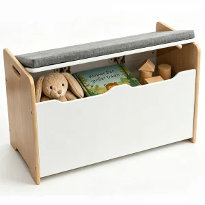 ALVIX Kinder Sitzbank mit großem Stauraum für Bücher, Kuscheltiere, Bausteine und Spielzeug