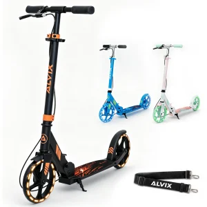schwarzer Kinderroller mit Handbremse