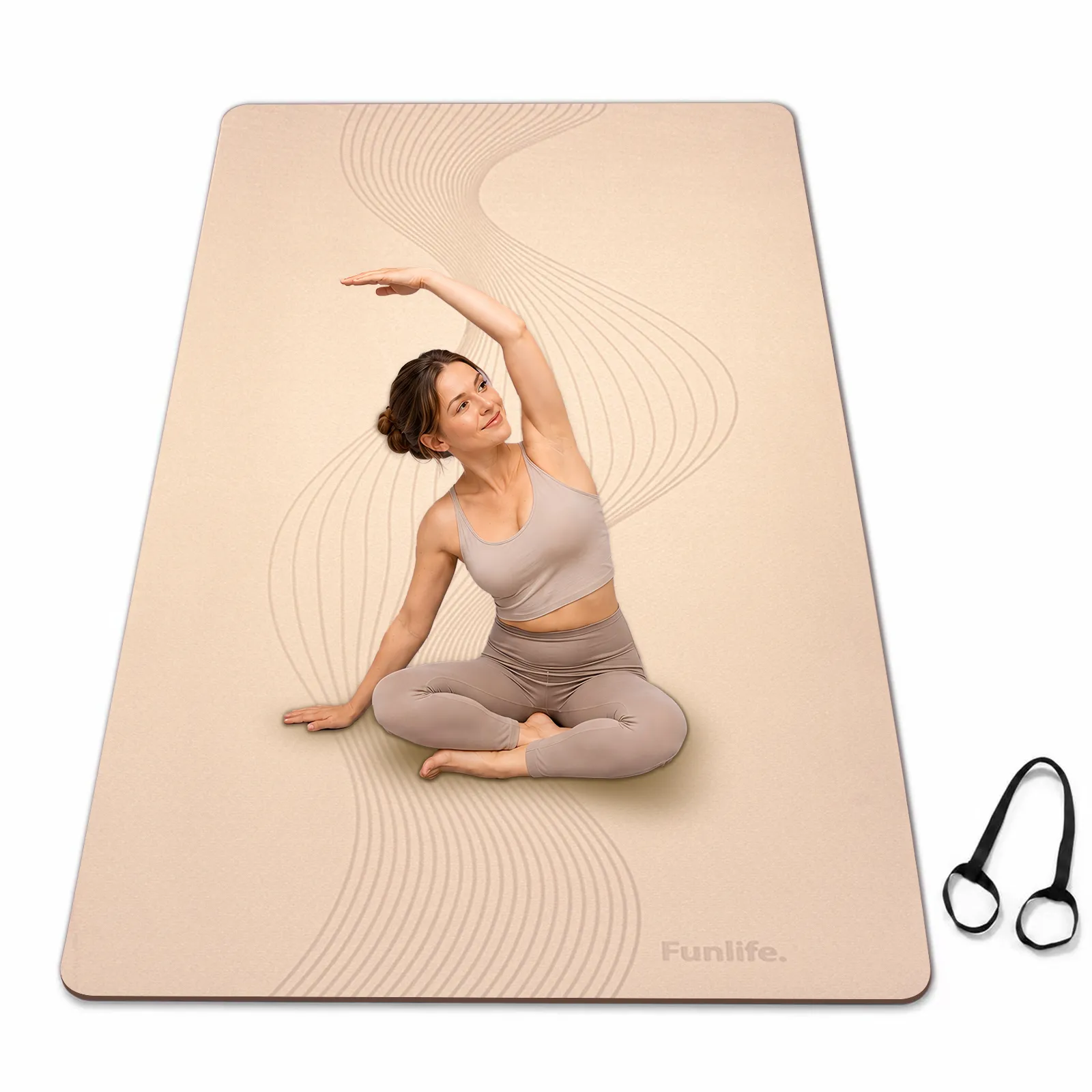 FunLife Fitnessmatte Extra Breit (Beige)